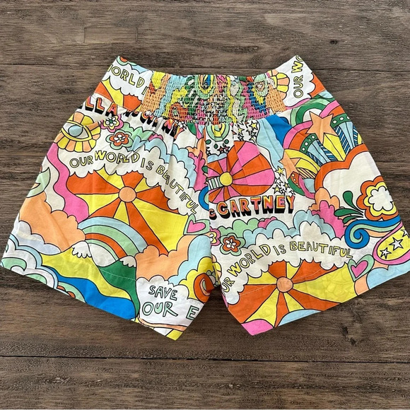 NWT Stella McCartney Girls size 5 Smocked Rainbow Shorts Flower Sun Stars New - Picture 5 of 6